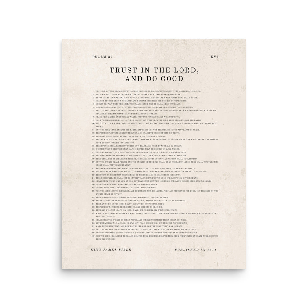 Psalm 37 Entire Chapter On Beige  