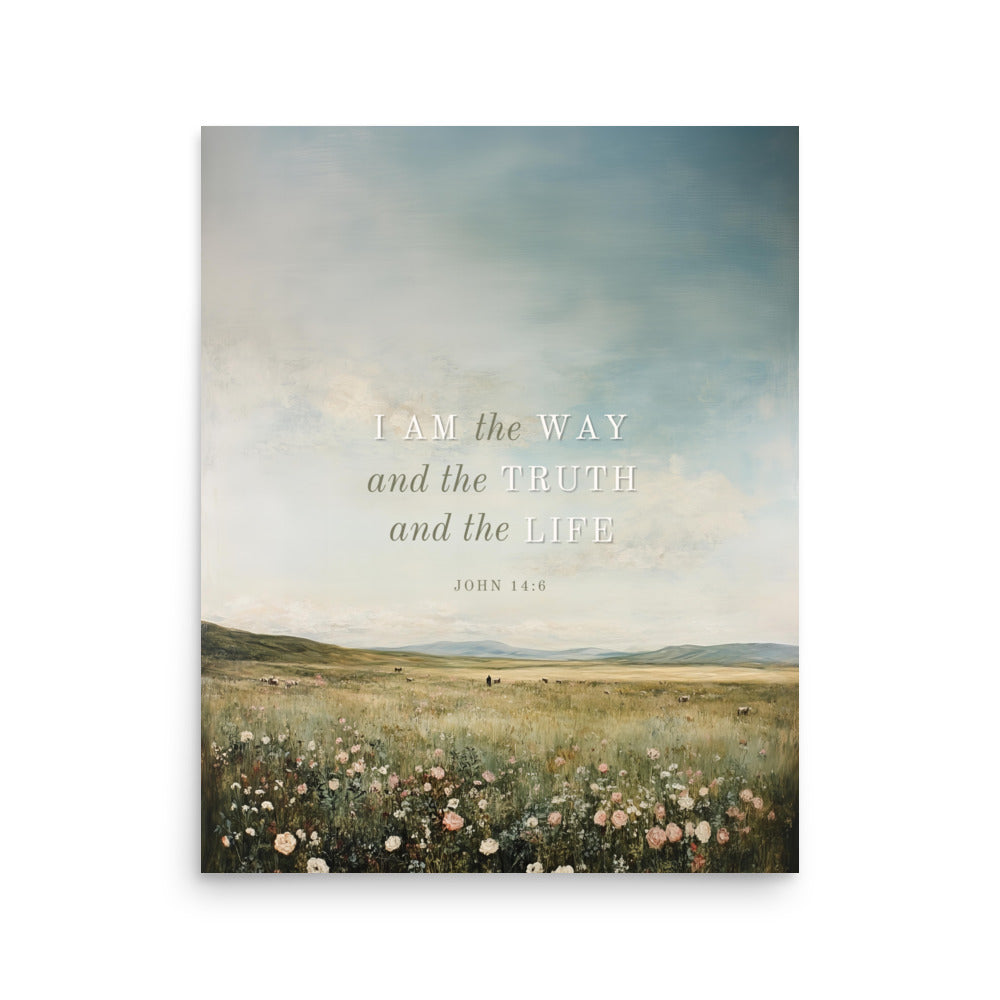 John 14:6 Meadow Light Text 16x20
