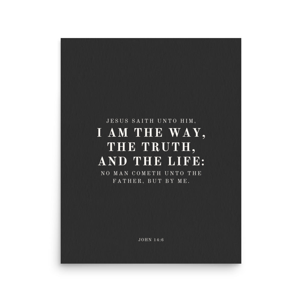 John 14:6 Black 16x20