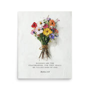 Matthew 5:9 With Flower Bouquet  