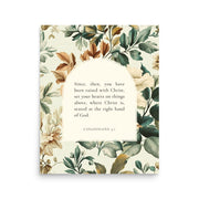 Colossians 3:1 Botanical Background 16X20