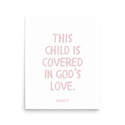Psalm 91 Verse - A Soft Nursery Wall Art Print
