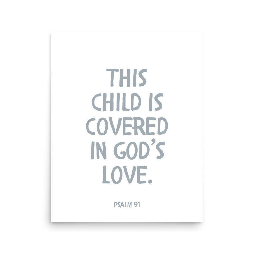 Psalm 91 Verse - A Soft Nursery Wall Art Print