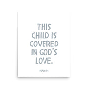 Psalm 91 Verse - A Soft Nursery Wall Art Print