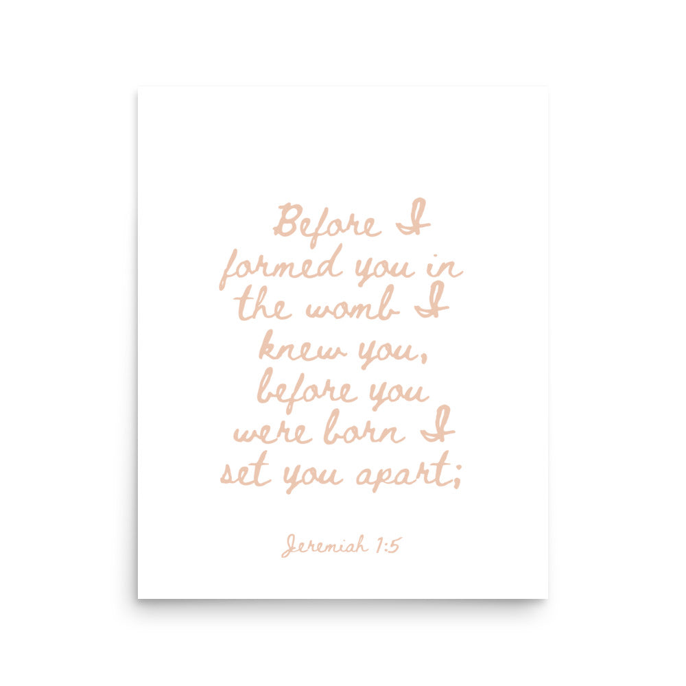 Jeremiah 1:5 - Framed Bible Verse Print