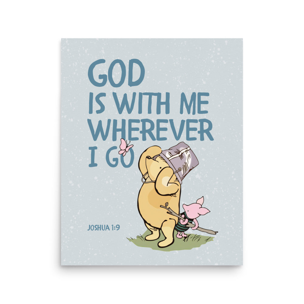 Joshua 1:9 – Winnie the Pooh Bear Inspired Scripture Print