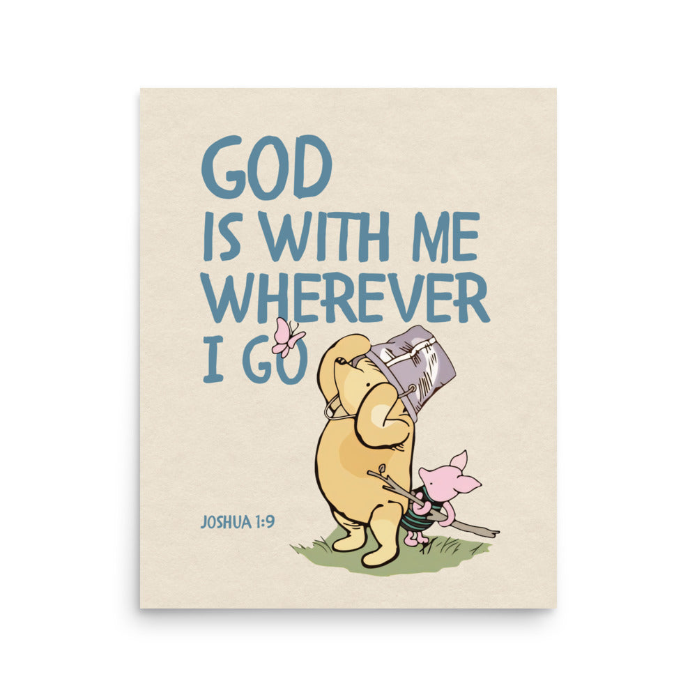 Joshua 1:9 – Winnie the Pooh Bear Inspired Scripture Print