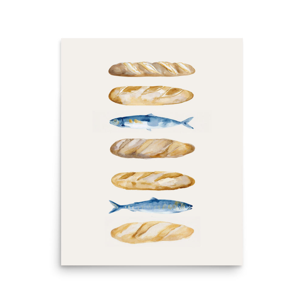 Five Loaves and Two Fish – Watercolor Style Scripture Print