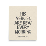 Lamentations 3:23, KJV - “His Mercies Are New Every Morning” – Framed Bible Verse Print