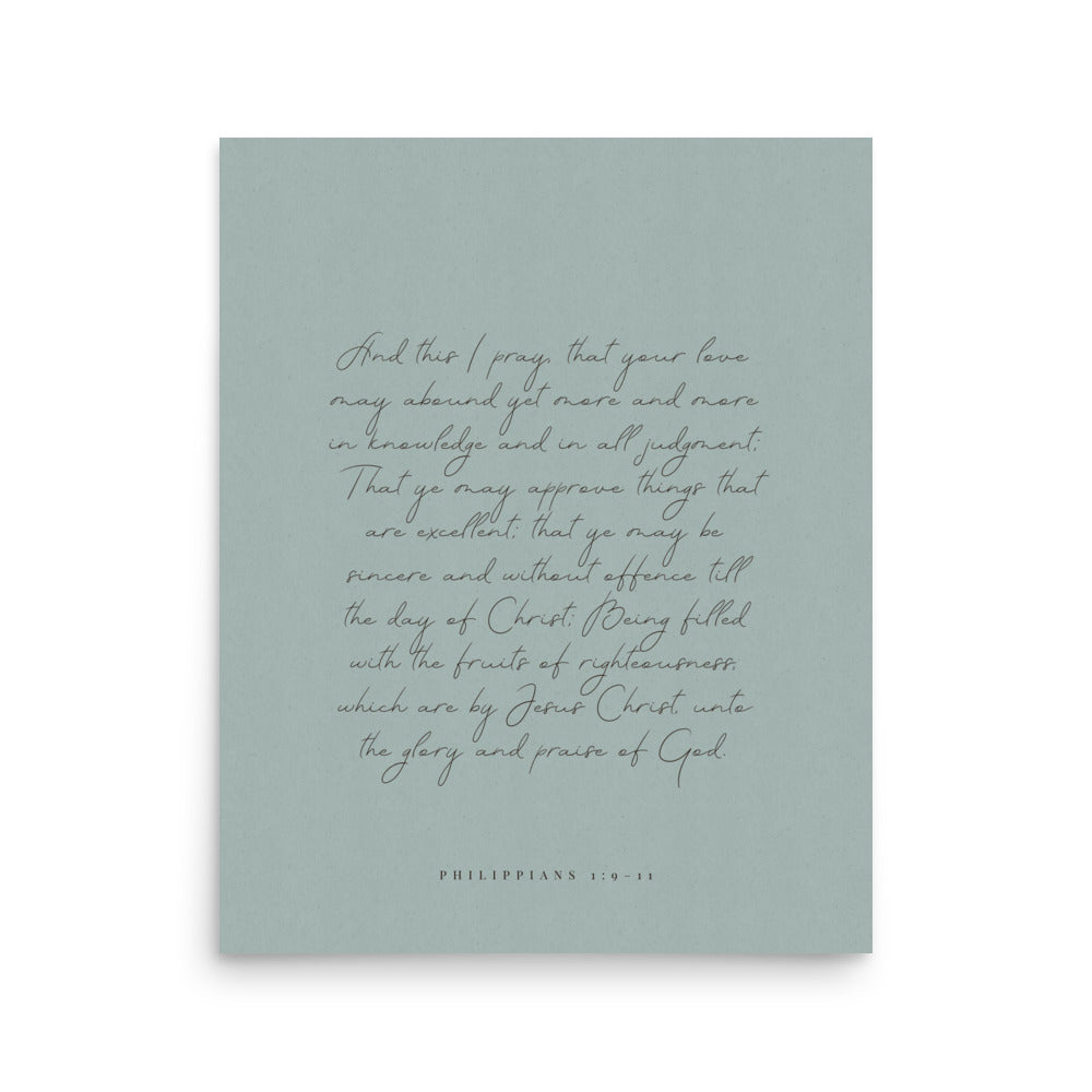 “Abound in Love” – Philippians 1:9–11 KJV Scripture Wall Art
