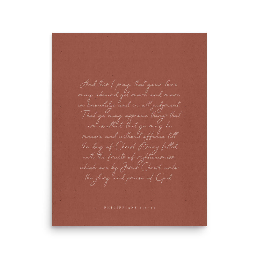 “Abound in Love” – Philippians 1:9–11 KJV Scripture Wall Art