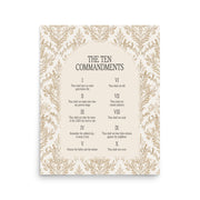 The Ten Commandments: Arch Design Print with Roman Numerals or List