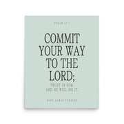 Commit Your Way: Psalm 37:5 Premium Matte Bible Verse Art