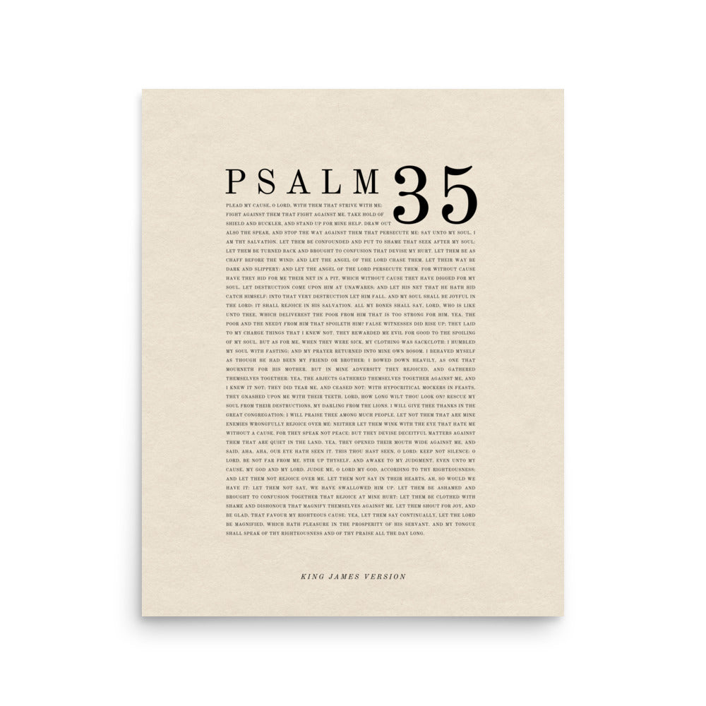 Psalm 35 Full Chapter Wall Art | Complete Scripture Print