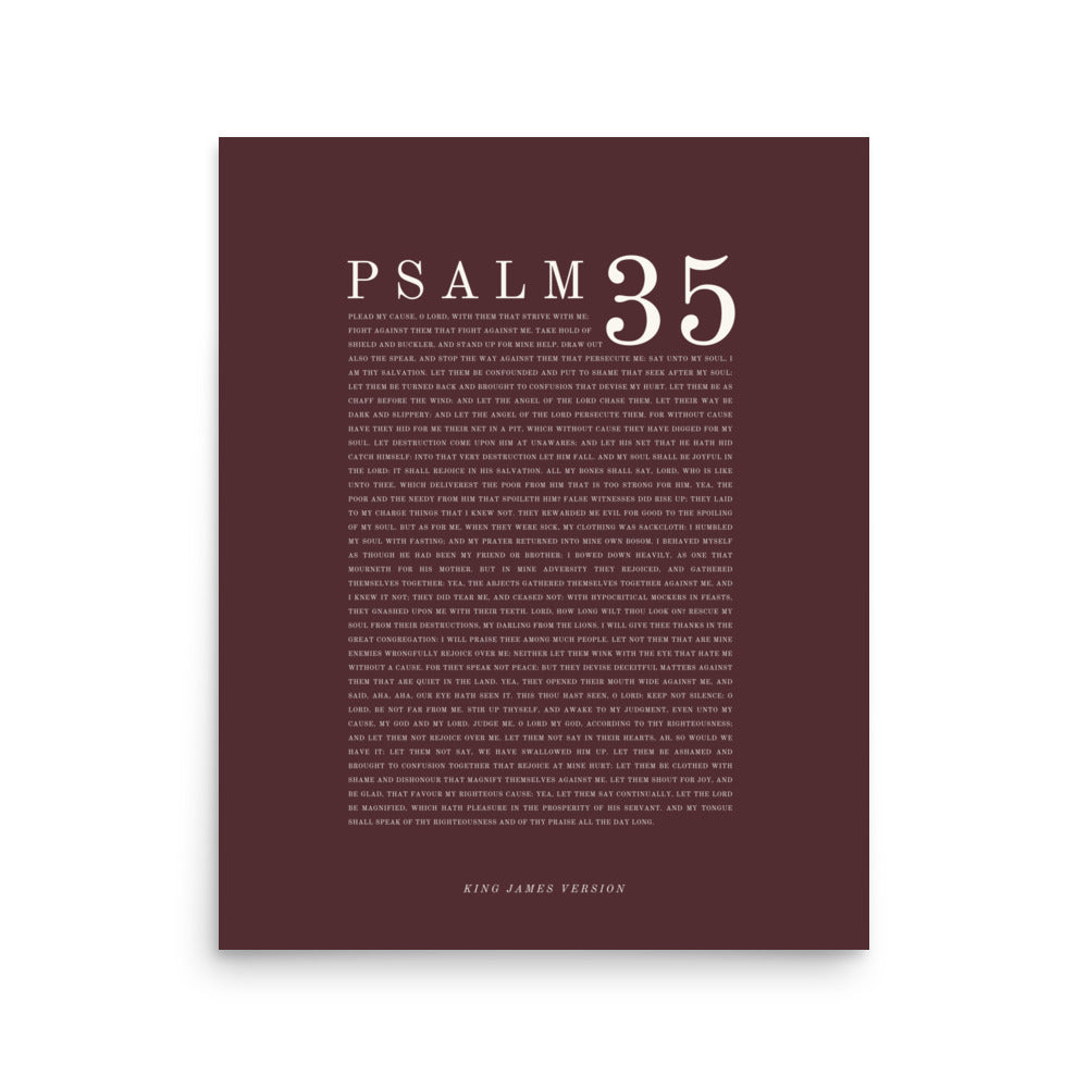 Psalm 35 Full Chapter Wall Art | Complete Scripture Print