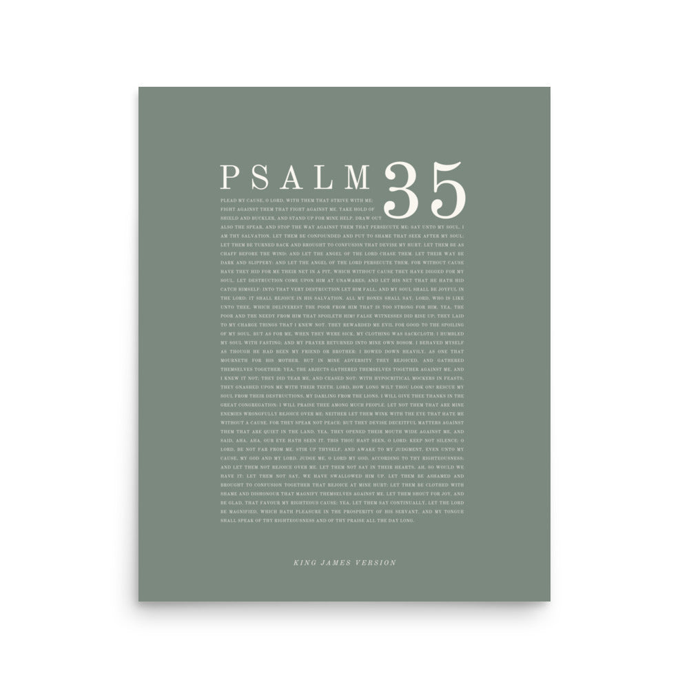 Psalm 35 Full Chapter Wall Art | Complete Scripture Print
