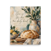 Give Us This Day Our Daily Bread Matthew 6:11 — Unframed Matte Paper / 16″×20″ portrait mockup