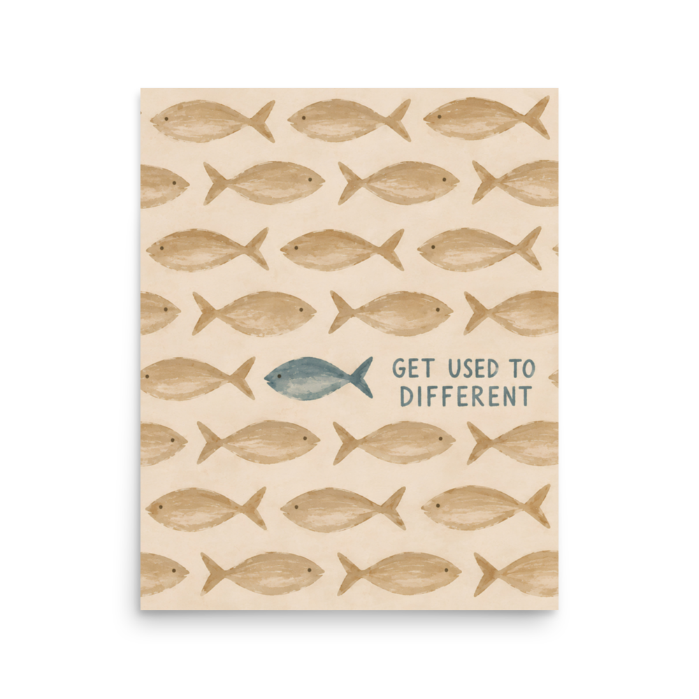 Get Used To Different Christian wall art — Unframed Matte Paper / 16″×20″ portrait mockup