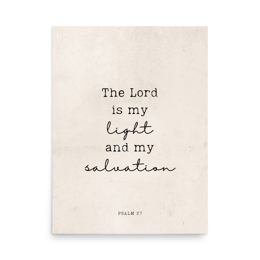 Psalm 27 Quote In Print And Script Lettering On Beige  