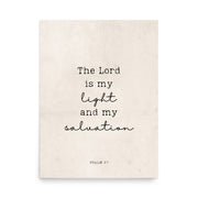 Psalm 27 Quote In Print And Script Lettering On Beige  