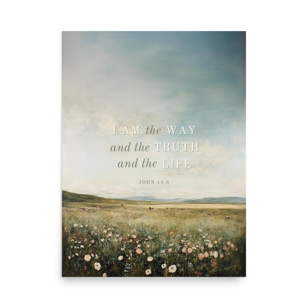John 14:6 Meadow Light Text 18x24