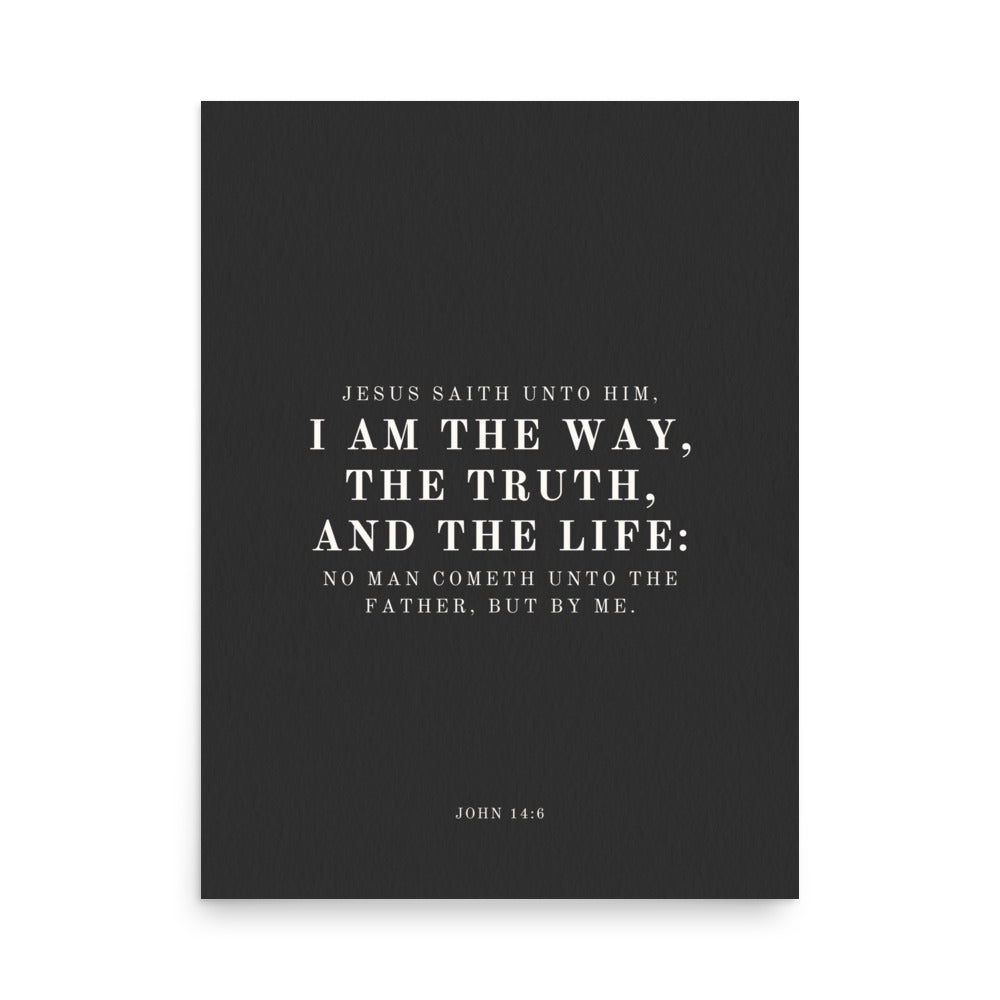 John 14:6 Black 18x24