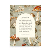 Genesis 1:29 Botanical Mushrooms Background 18x24