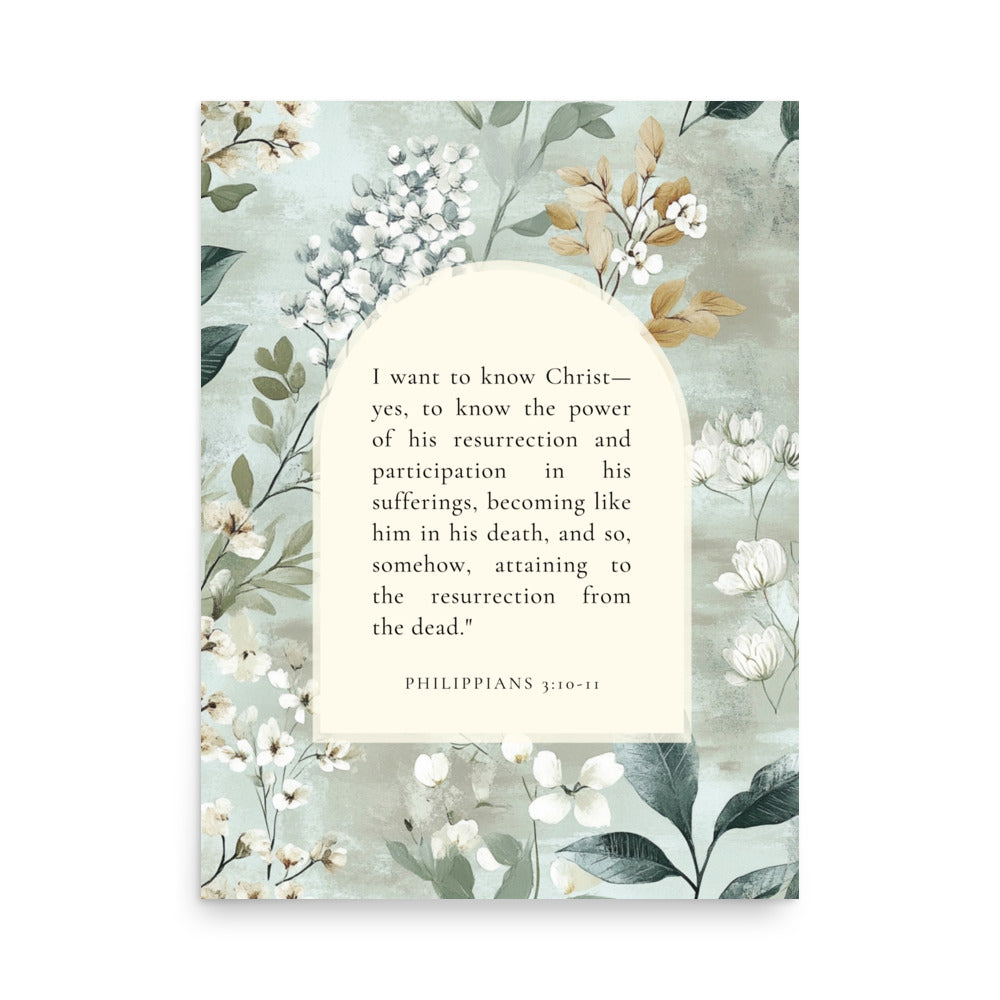 Philippians 3:10-11 –  Soft Floral Background 18x24