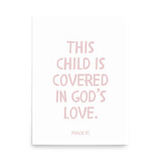 Psalm 91 Verse - A Soft Nursery Wall Art Print