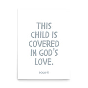 Psalm 91 Verse - A Soft Nursery Wall Art Print