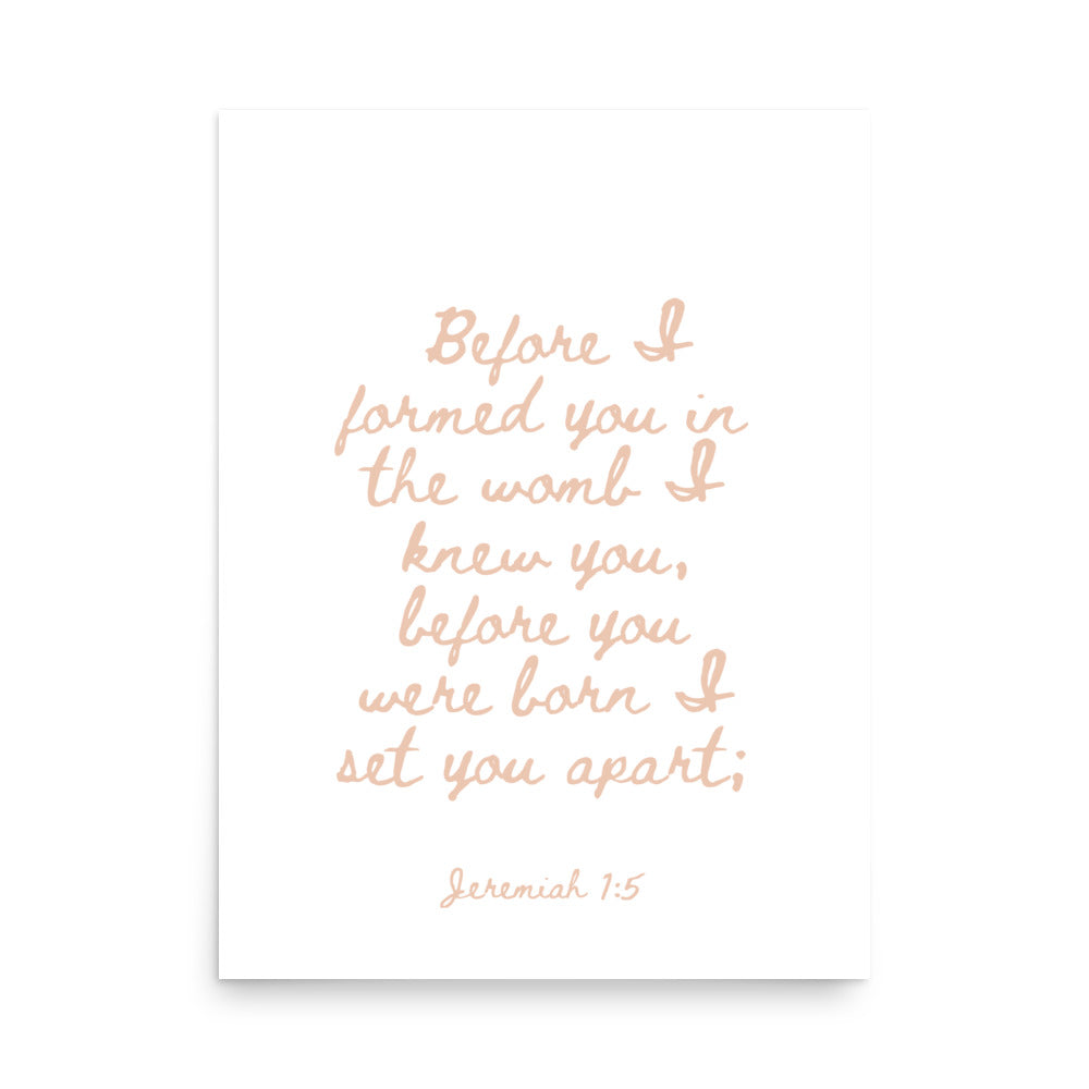Jeremiah 1:5 - Framed Bible Verse Print
