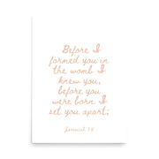 Jeremiah 1:5 - Framed Bible Verse Print