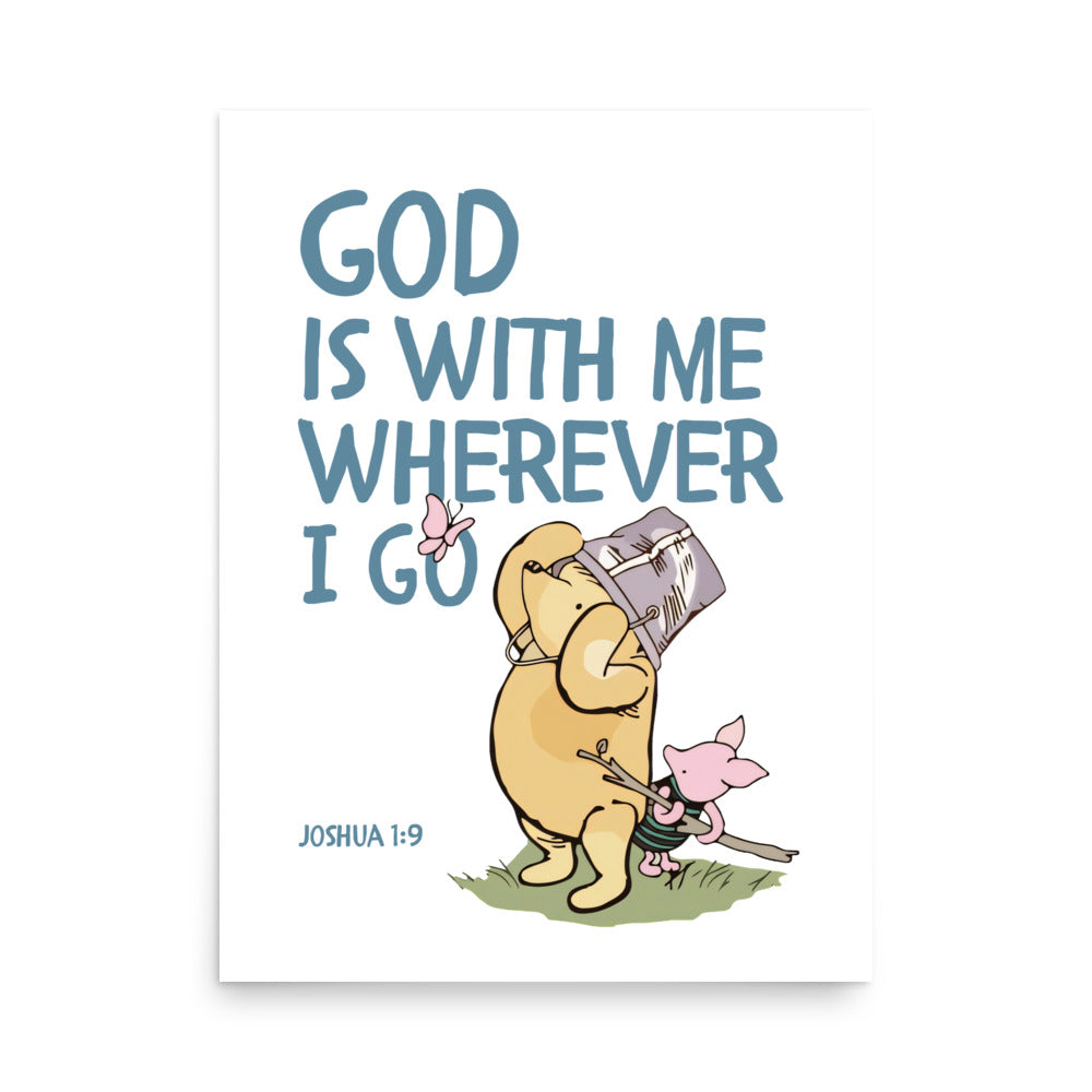 Joshua 1:9 – Winnie the Pooh Bear Inspired Scripture Print