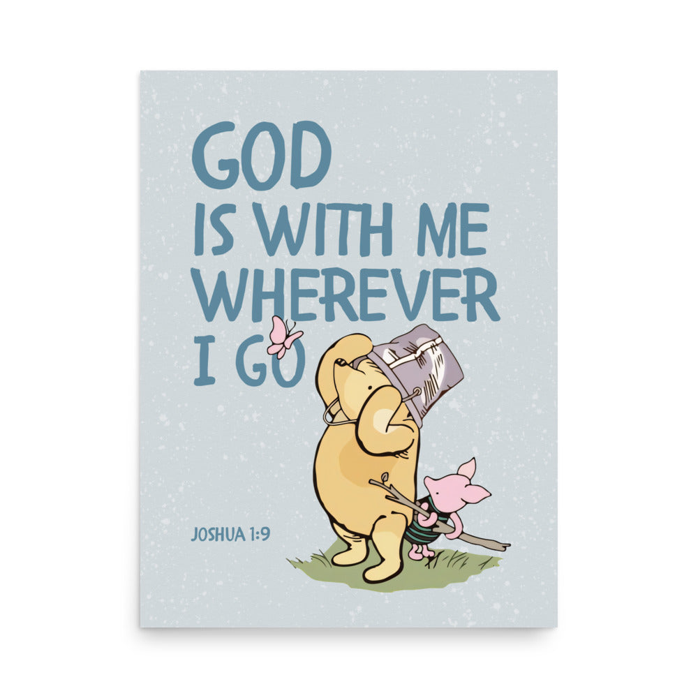 Joshua 1:9 – Winnie the Pooh Bear Inspired Scripture Print