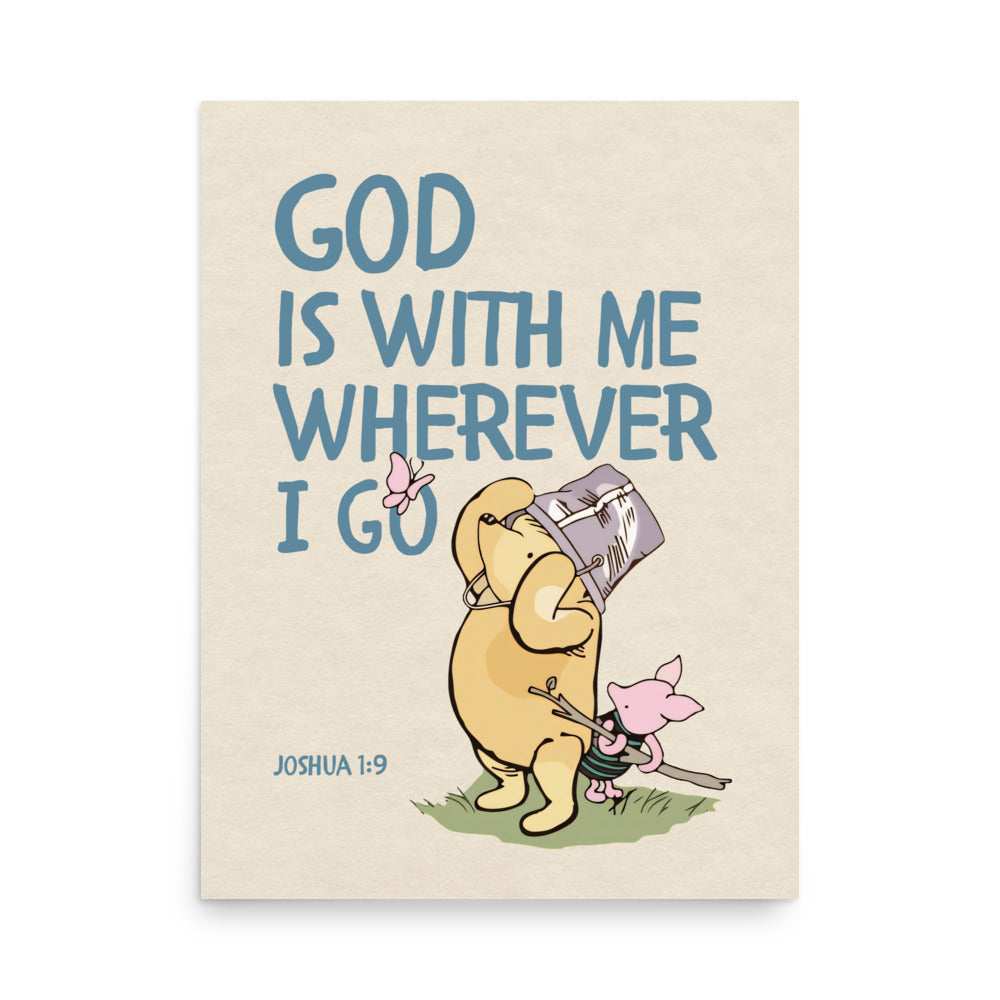 Joshua 1:9 – Winnie the Pooh Bear Inspired Scripture Print