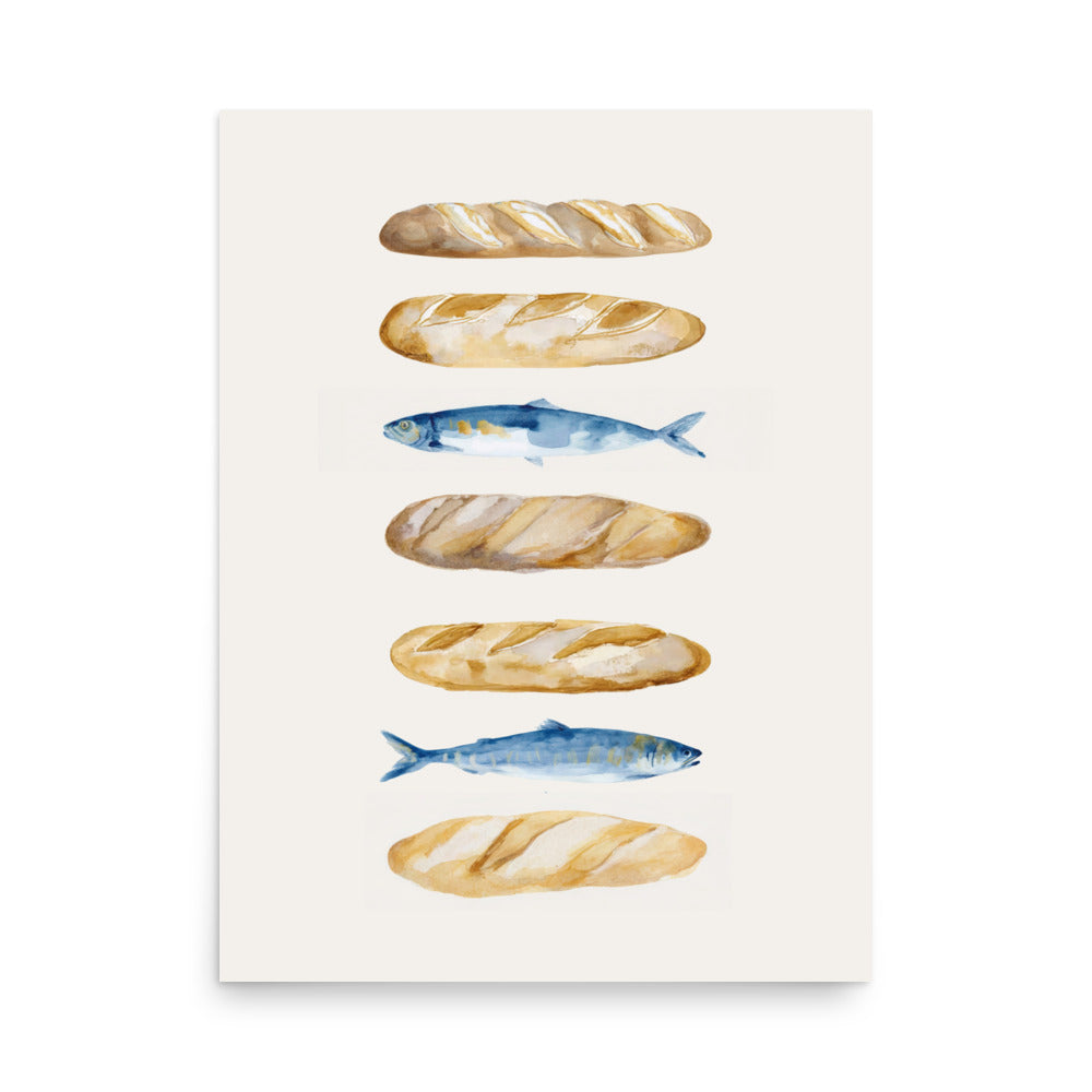 Five Loaves and Two Fish – Watercolor Style Scripture Print