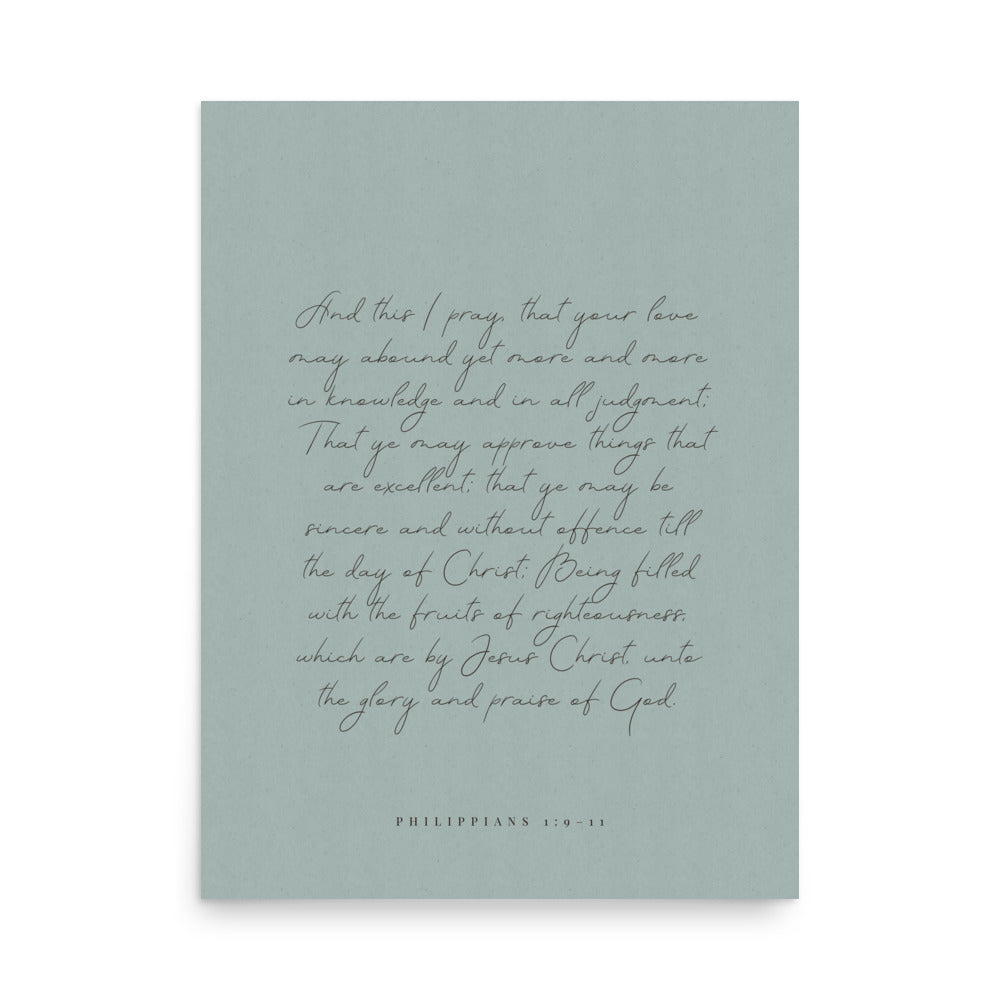 “Abound in Love” – Philippians 1:9–11 KJV Scripture Wall Art