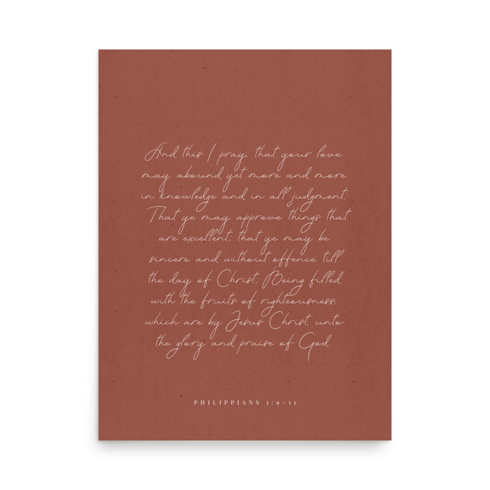 “Abound in Love” – Philippians 1:9–11 KJV Scripture Wall Art