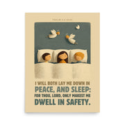 Psalm 4:8 Nursery Wall Art    Unframed Matte Paper / 8″×10″-Unframed Matte Paper / 11″×14″-Unframed Matte Paper / 12″×16″-Unframed Matte Paper / 12″×18″-Unframed Matte Paper / 16″×20″ 