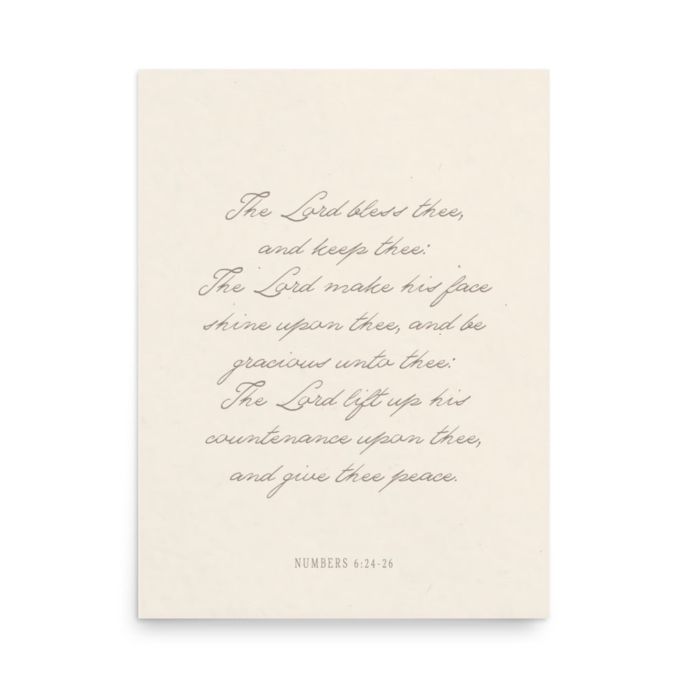 "The Lord Bless You" Numbers 6:24-26 Art | Available in 3 Colors