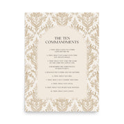 The Ten Commandments: Arch Design Print with Roman Numerals or List