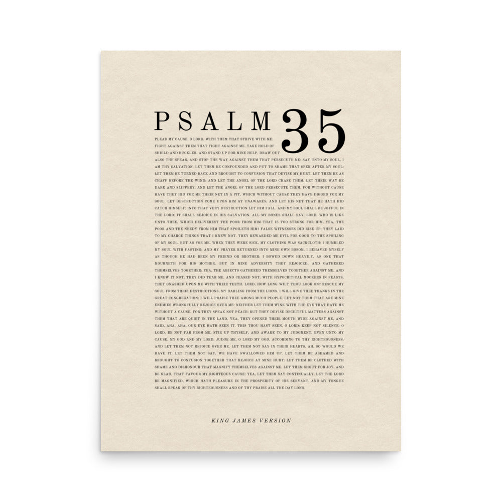Psalm 35 Full Chapter Wall Art | Complete Scripture Print