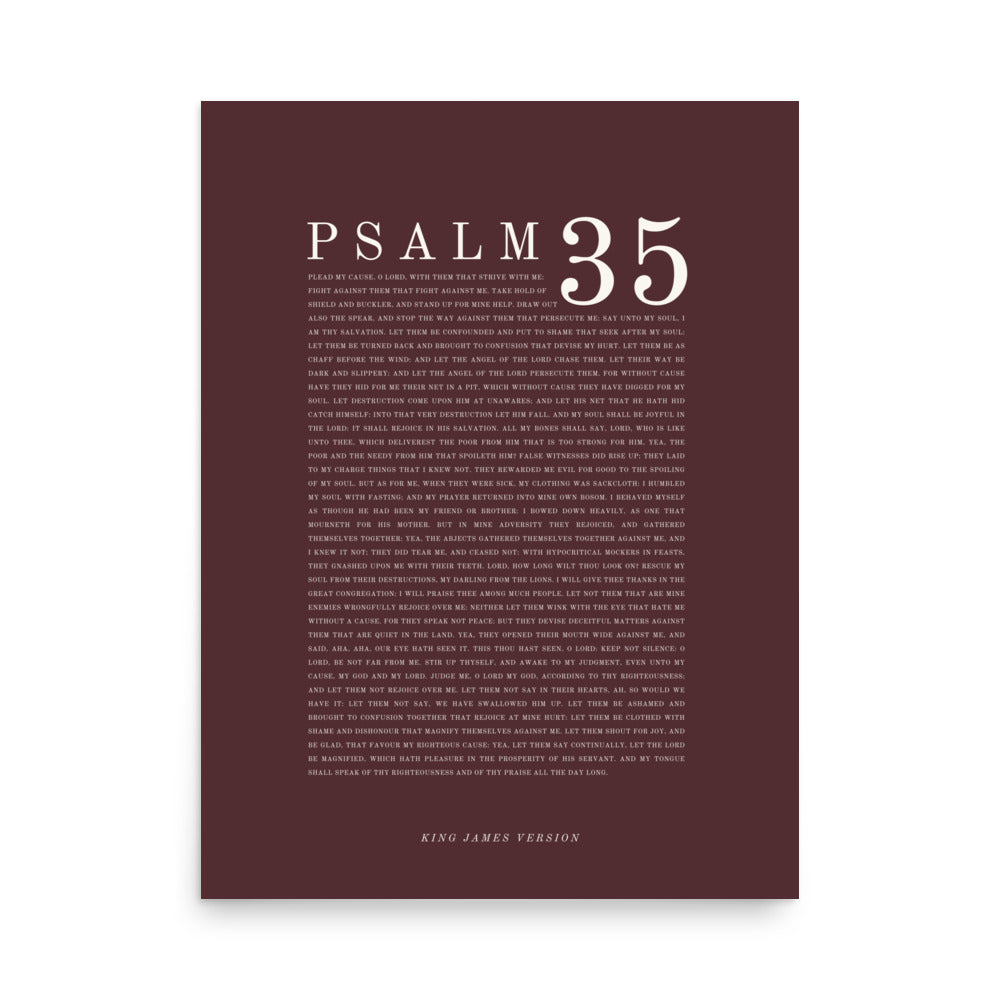 Psalm 35 Full Chapter Wall Art | Complete Scripture Print