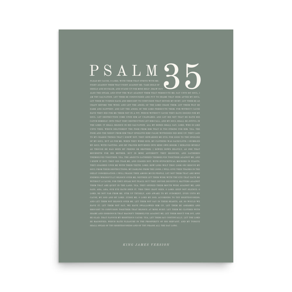 Psalm 35 Full Chapter Wall Art | Complete Scripture Print