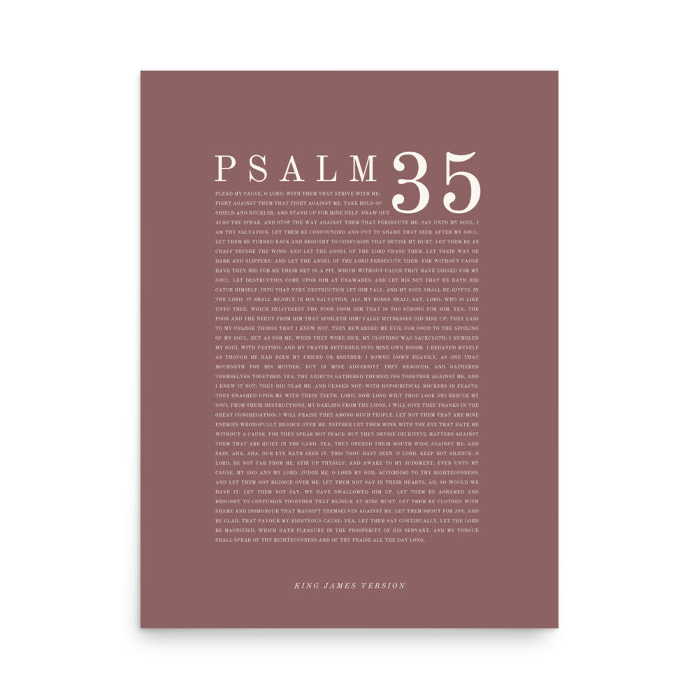 Psalm 35 Full Chapter Wall Art | Complete Scripture Print