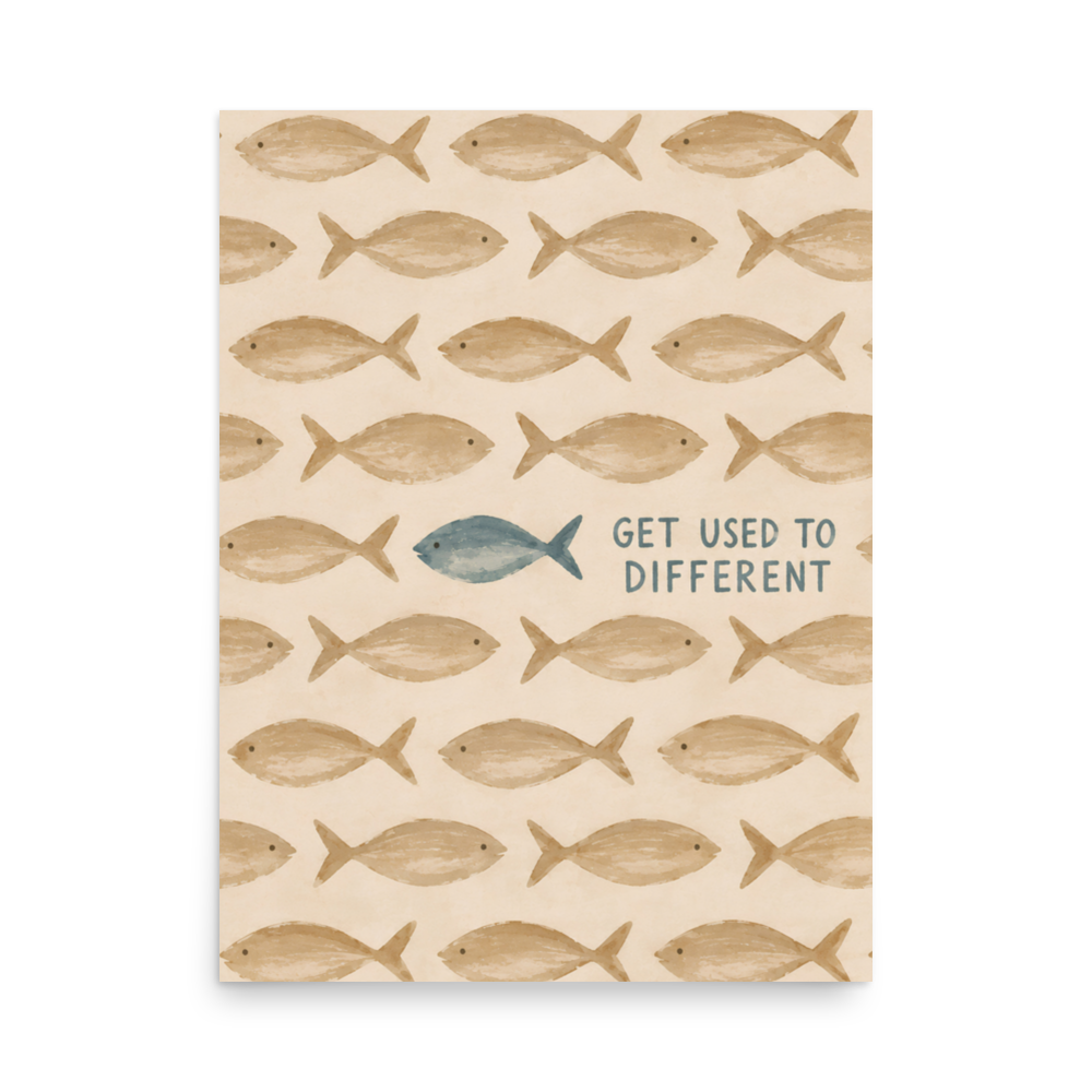 Get Used To Different Christian wall art — Unframed Matte Paper / 18″×24″ portrait mockup