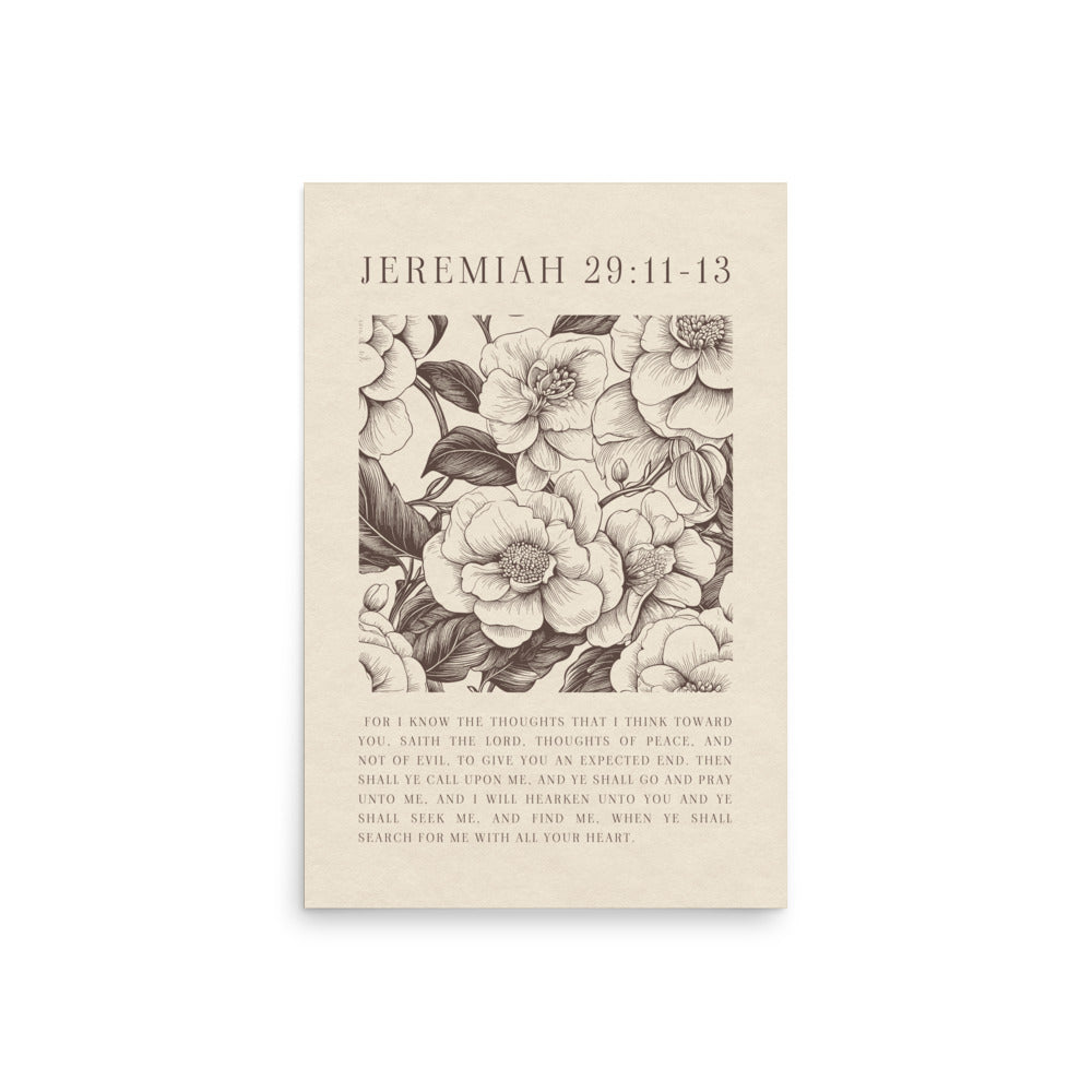 Jeremiah 29:11 - Floral On Beige  