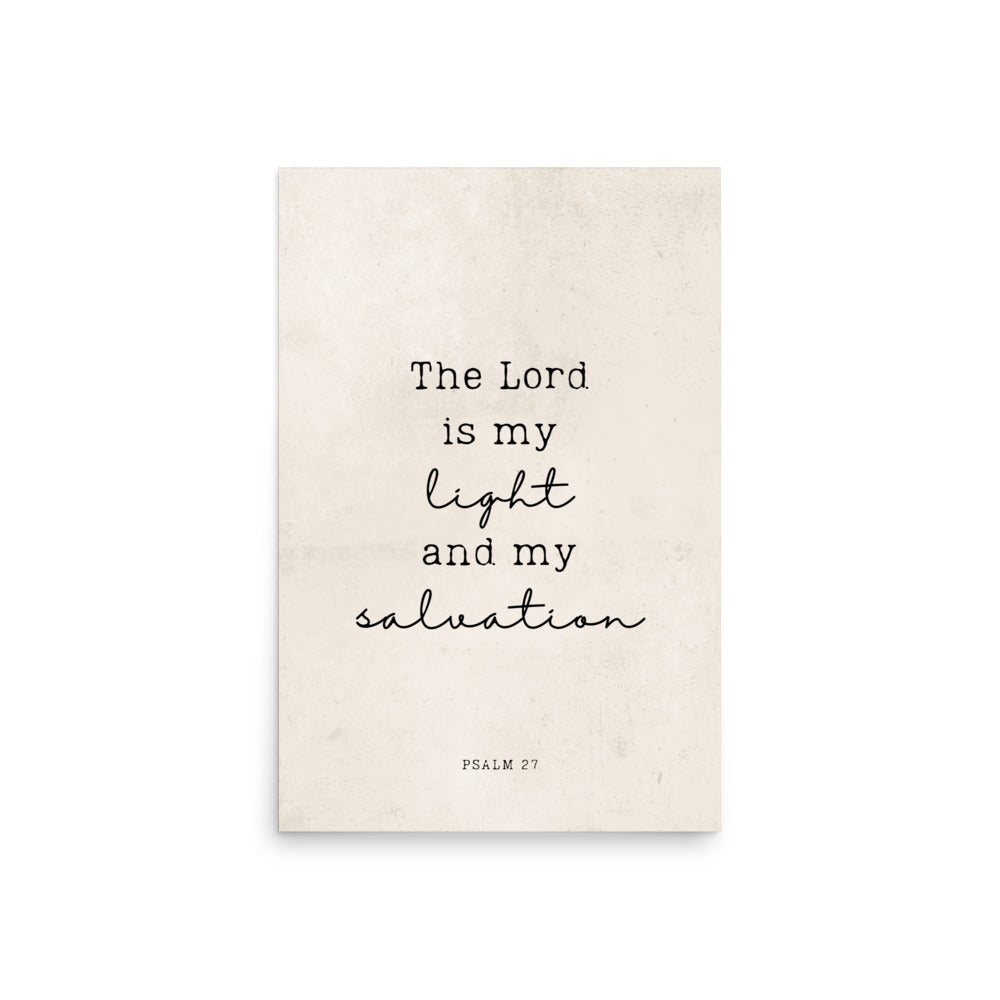 Psalm 27 Quote In Print And Script Lettering On Beige  