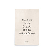 Psalm 27 Quote In Print And Script Lettering On Beige  