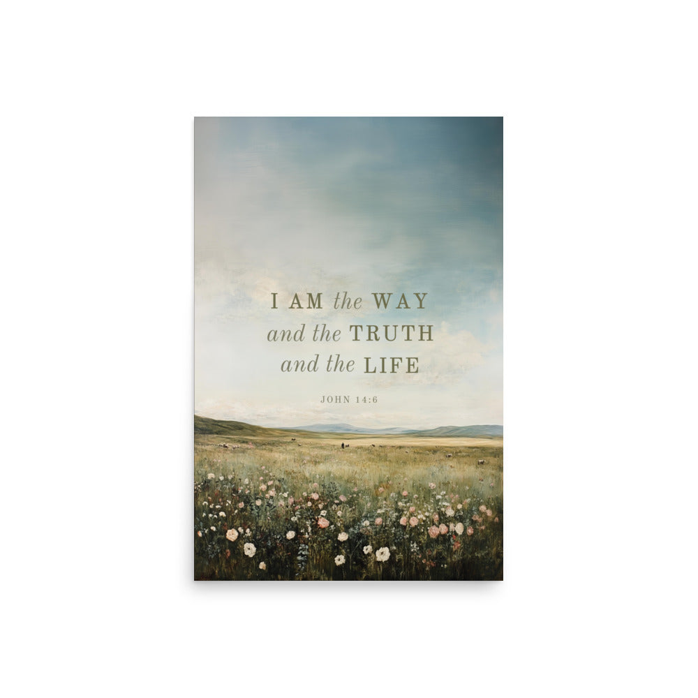 John 14:6 Meadow Dark Text 20x30